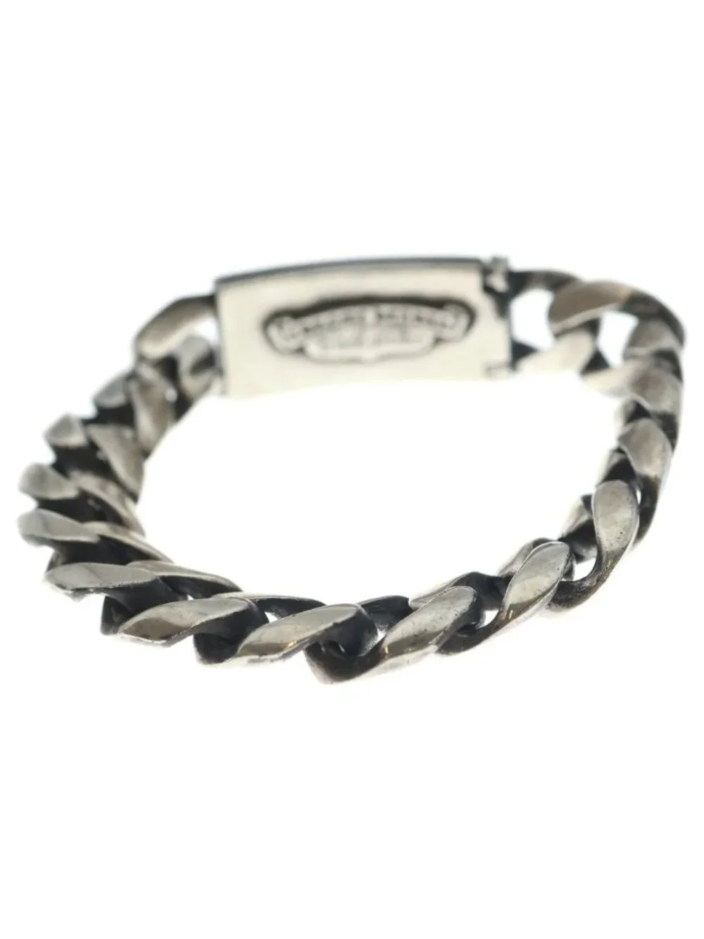 Chrome Hearts Vintage ID Short Floral Crs Cross Short ID Classic Link Bracelet